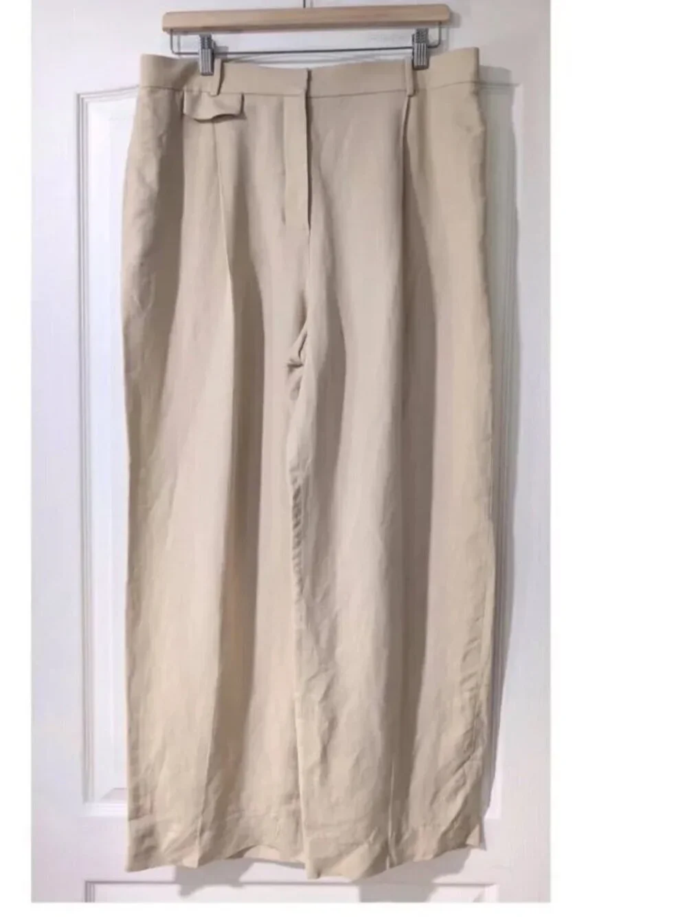 NEW COS | Relaxed Linen-Blend Wide-Leg Trousers in Beige